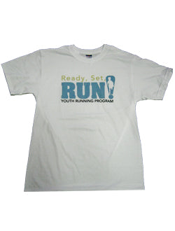 Ready, Set, Run! T-Shirt (Blue Logo)